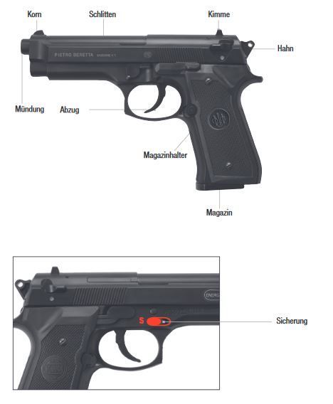 Beretta M9 World Defender - pressione della molla - 0,50 joule