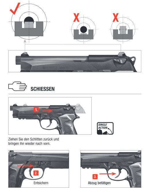 Beretta 90 Deux - pression de ressort - 0,50 joules