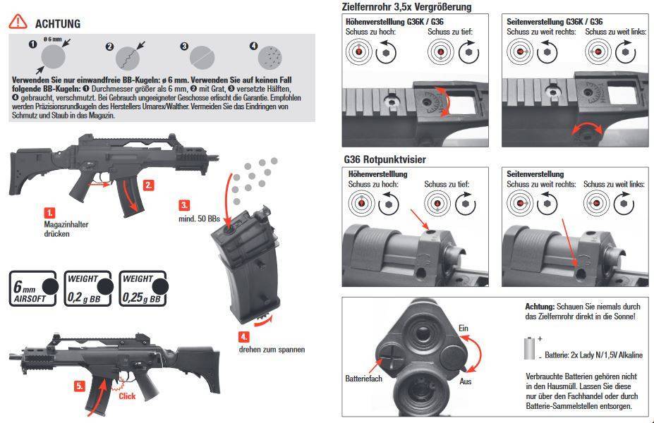 H K G36 C Sportsline Aeg 1 0 Joules Airsoftarms Tacstore