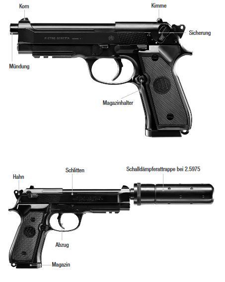 Beretta M92 A1 Tático AEP - 0,50 joules