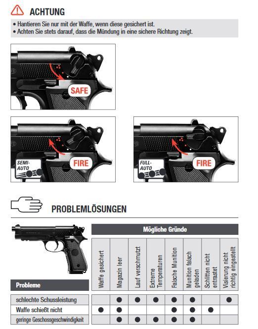 Beretta M92 A1 Tático AEP - 0,50 joules