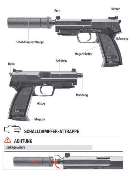 H&K USP Tático AEP - 0,50 Joule - BK
