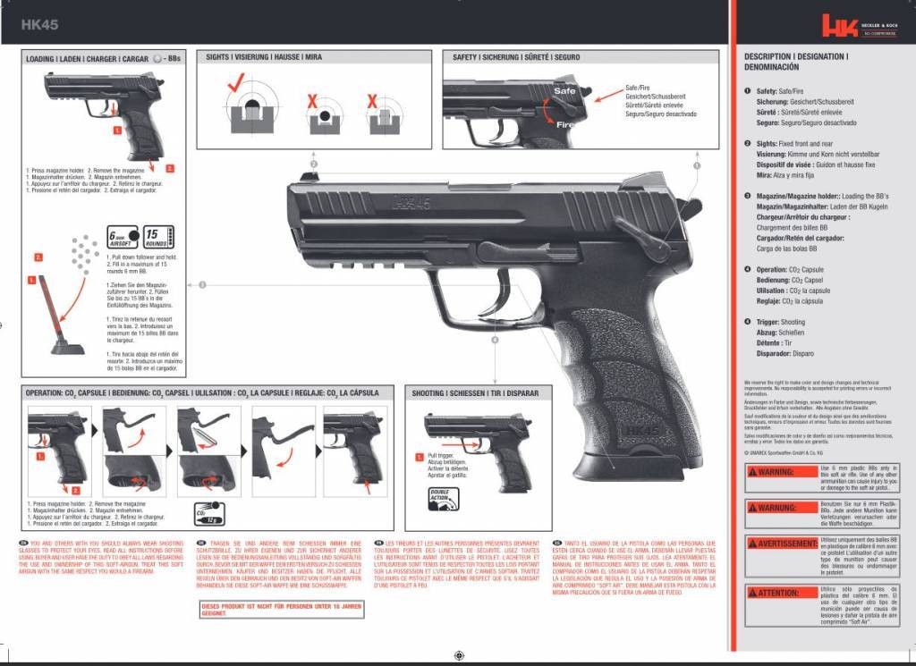 H&K HK45 Co2 NBB - 2,0 J - BK