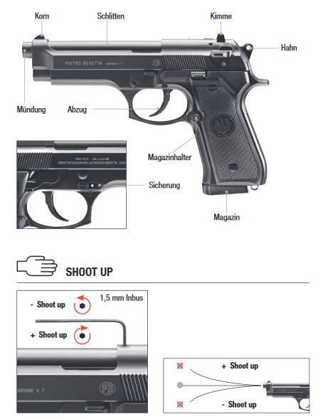 Beretta M92 FS Co2 NBB - 1.60 Joules - BK