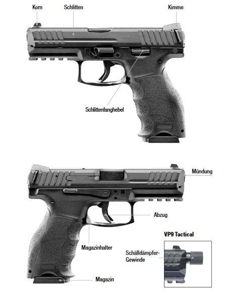 H&K VP9 Tactical GBB - 1.0 Joule - cinza