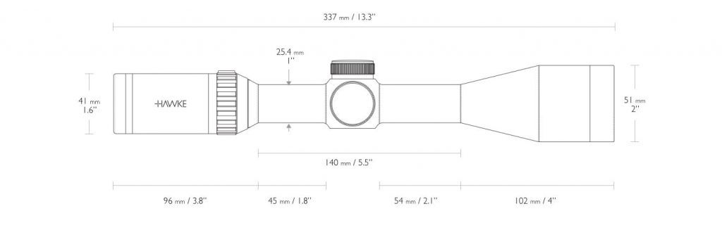 Hawke Vantage SF 3-12 × 44½ mil point