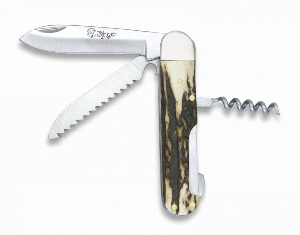 Albanoix Couteau de poche de chasse allemand 3 pièces - corne de cerf