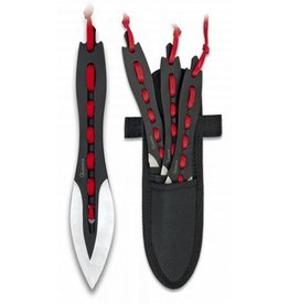 Albanoix Cuchillo arrojadizo - 3 piezas - negro / rojo