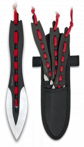 Albanoix Coltello da lancio - 3 pezzi - nero / rosso