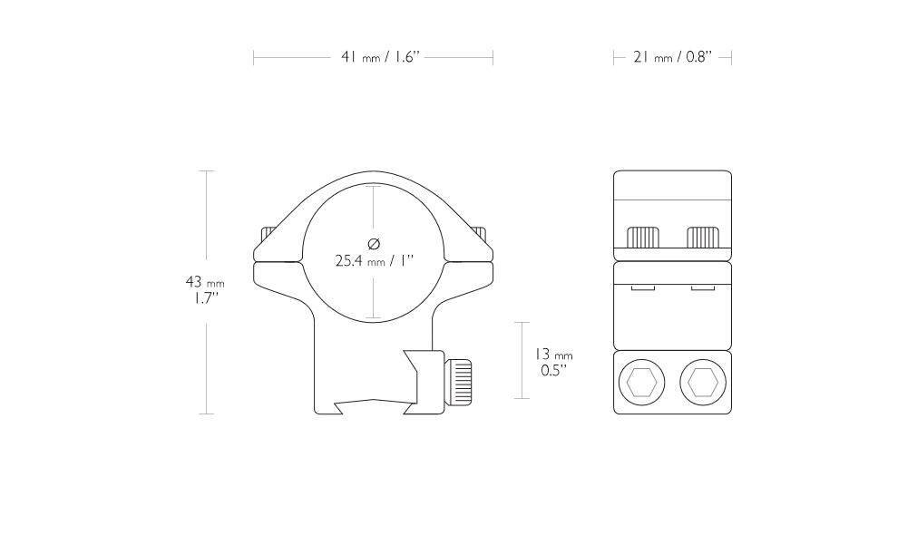 Hawke 25 mm ZF Match Montageringe - Medium Profile