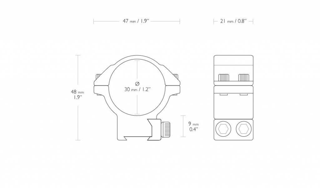 Hawke 30 mm ZF Match Montageringe - Medium Profile