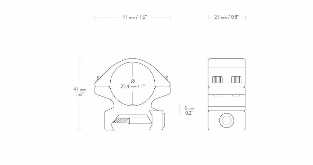 Hawke 25 mm ZF Match Montageringe - Low Profile - Weaver