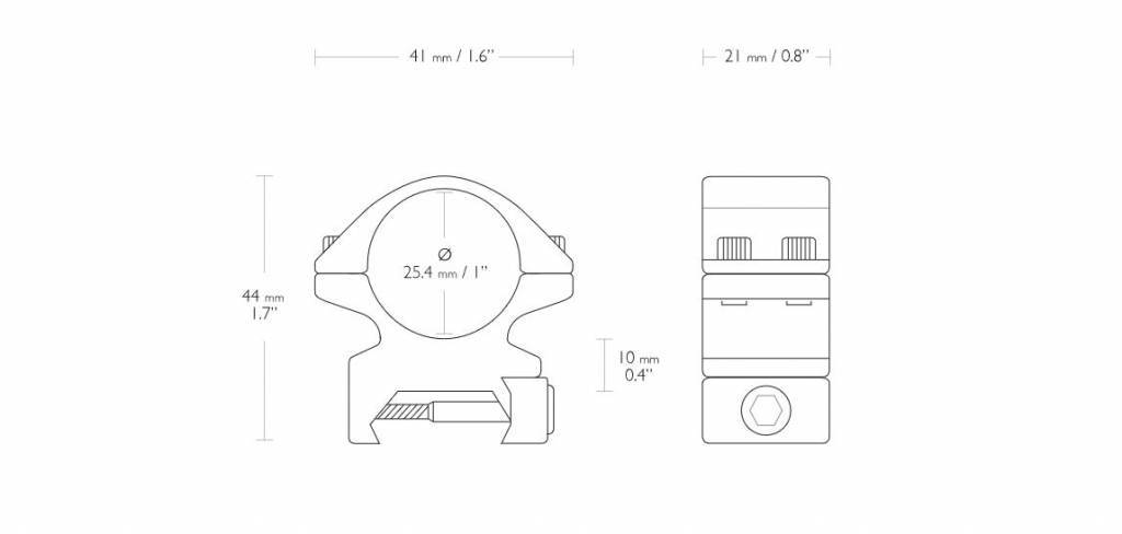 Hawke 1"/25 mm Scope Match Montagerings - Medium Profile - Weaver