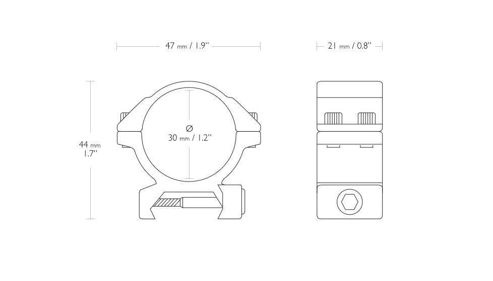 Hawke 1,2"/30 mm Scope Match Montagerings - Low Profile - Weaver