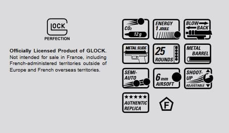 GLOCK G17 Gen 4 CO2 GBB – 1,0 dżula – czarny