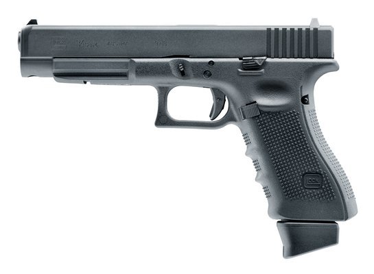 GLOCK Pistola de CO2 GBB G34 DX Gen 4 – 1,0 Joule – preta, inclui estojo para pistola Glock.