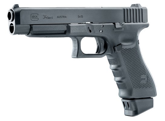 GLOCK G34 DX Gen 4 CO2 GBB – 1,0 dżula – czarny, w zestawie futerał na pistolet Glock
