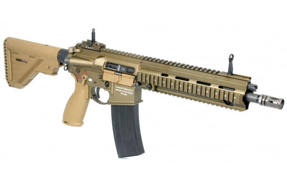 H&K 416 A5 AEG com Mosfet - terra escura - Semi e FullAuto