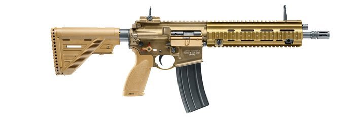 H&K 416 A5 AEG com Mosfet - terra escura - Semi e FullAuto