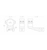 Hawke Anéis de montagem ZF Offset ZF de 30 mm 2 "para Weaver de 22 mm