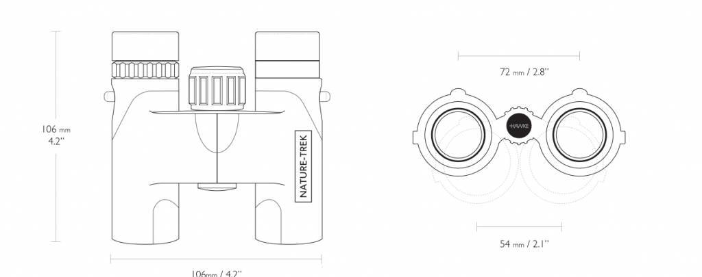 Hawke Lornetka Nature Trek 10 × 25 - zielona