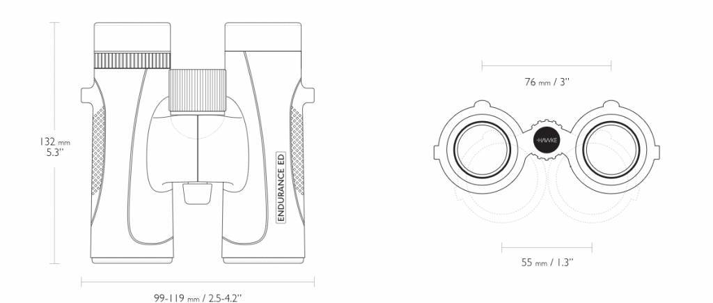 Hawke Endurance ED 8 × 32 Binocular - nero