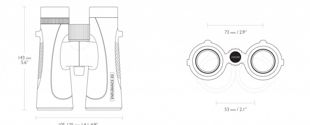 Hawke Endurance ED 10×42 Binocular - black
