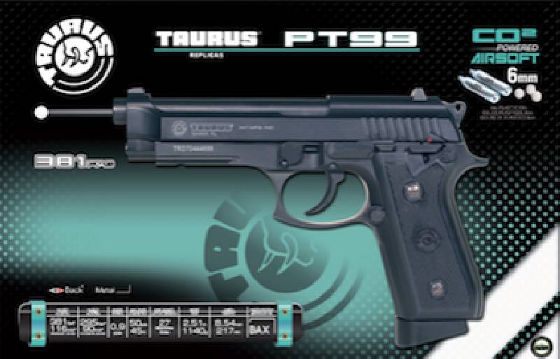 KWC TAURUS PT99 Co2 GBB FullAuto 0,8 julios - BK