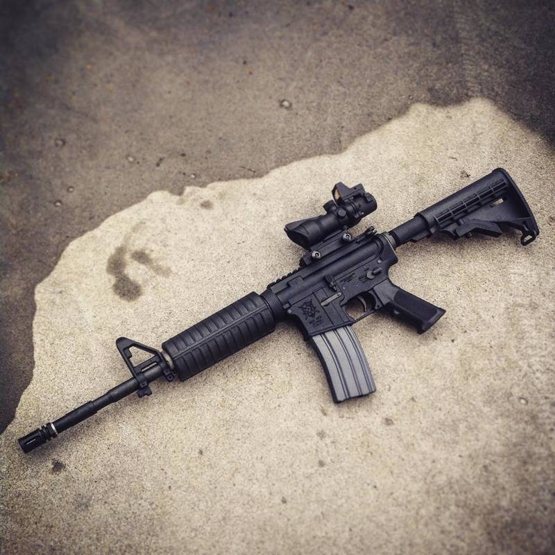 Aim-O Mira de punto rojo 4x32 tipo Acog y RMR Weaver - BK/rojo