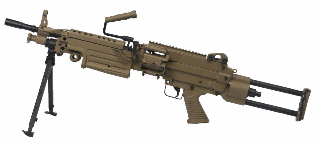 Cybergun FN M249 Para AEG machine gun 1.49 joules - TAN