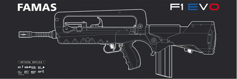 Cybergun Famas EVO Nylon Fiber AEG mit MosFet 1,30 Joule - BK