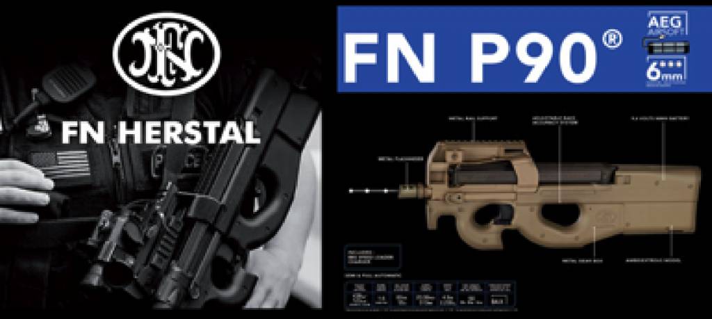 Cybergun FN P90 FDE AEG set completo 1,60 julios - TAN