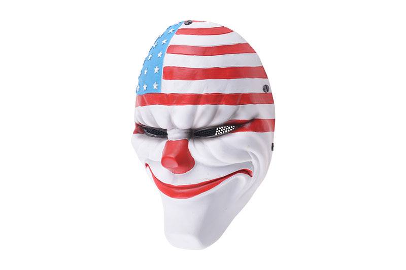 FMA Siatkowa maska do zbiorów Dzień 2 Flaga klauna Maska Dallas - biała