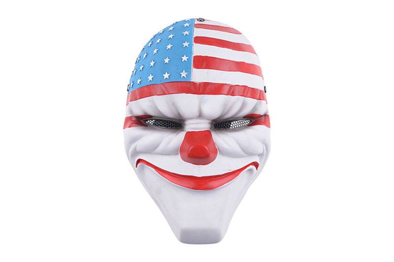 FMA Máscara de palhaço Dallas da bandeira do dia da colheita de malha de arame 2 - branco