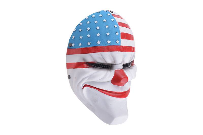 FMA Masque Harvest Day 2 Flag Clown Dallas en treillis métallique  - blanc
