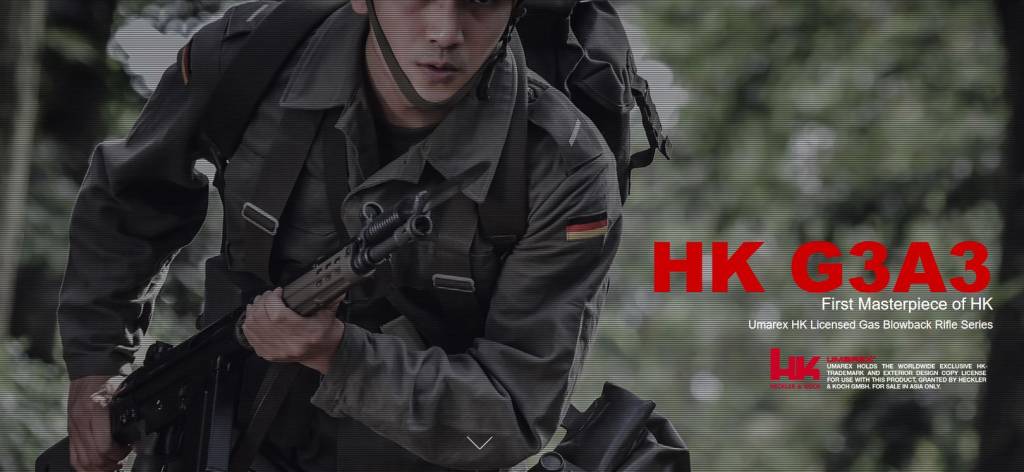 H&K VFC HK G3A3 GBBR 1.0 joules - BK / OD