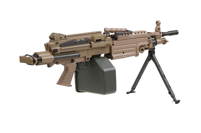 A&K LMG M249 Para AEG machine gun 1.41 Joule - TAN.