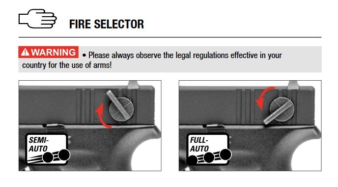 GLOCK G18C Gen. 3 GBB – 1.0 Joule FullAuto – BK