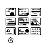 H&K P8 A1 GBB - 1.0 Dżuli - BK