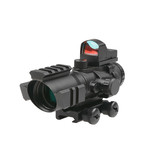 Theta Optics Rinoceronte com rifle 4x32 com micro ponto vermelho - BK