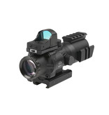 Theta Optics 4x32 Rifle Scope Rhino con Micro Red Dot - BK