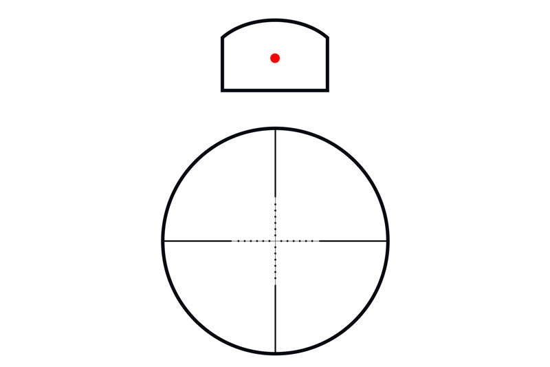 Theta Optics 4x32 Rifle Scope Rhino with Micro Red Dot - BK