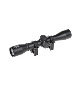Theta Optics Tecelão do Riflescope 4x32 de montagem alta - BK