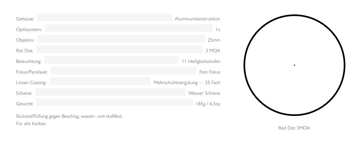 Hawke Vantage red dot tejedor 1x25