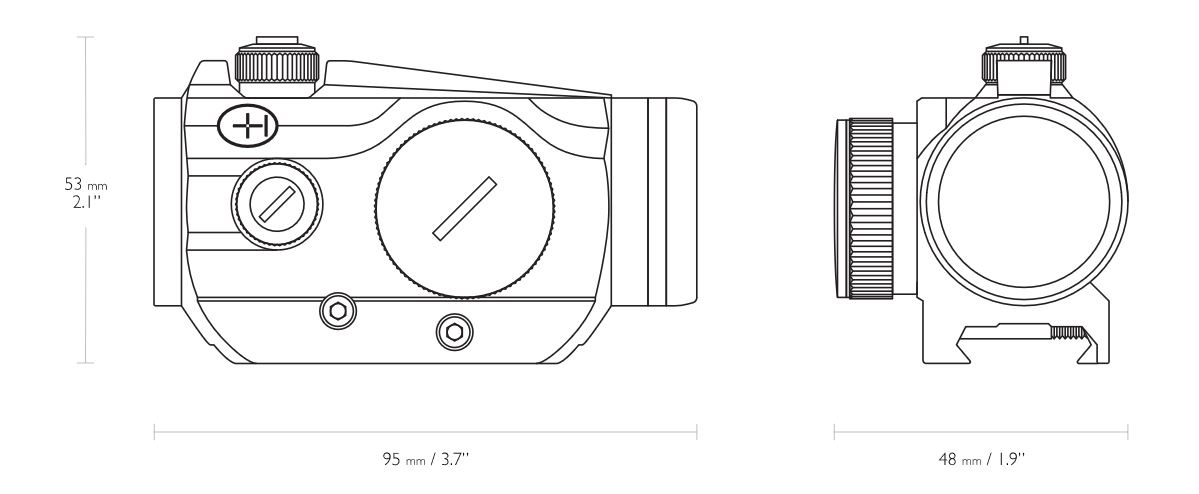 Hawke Vantage red dot 1x25 tessitore