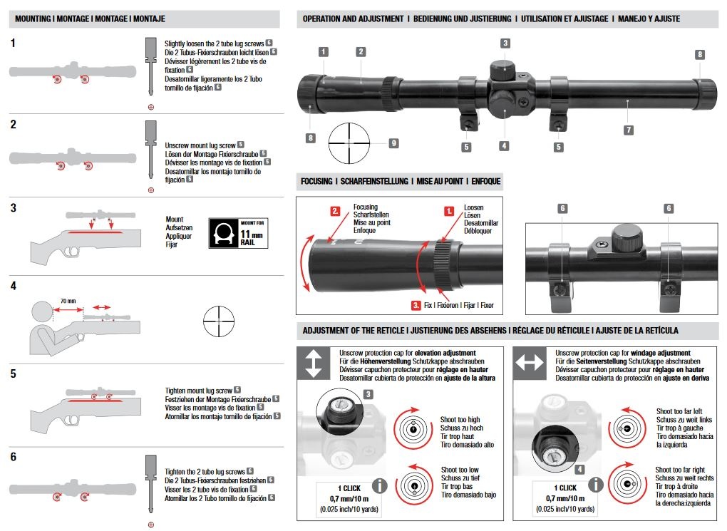 Umarex Riflescope 4 x 15 - 11 mm Weaver/Picatinny