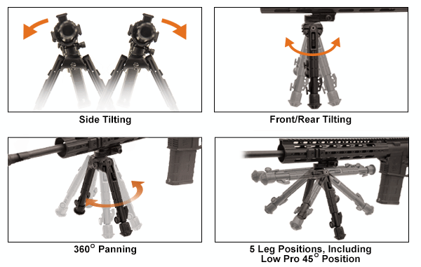 UTG Dwójnóg 360 stopni Heavy Duty Recon - BK