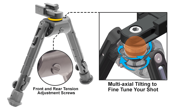 UTG Bipé Heavy Duty Recon 360 Graus - BK