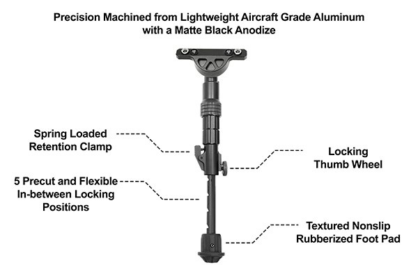 UTG Bipiede Recon Flex KeyMod - BK