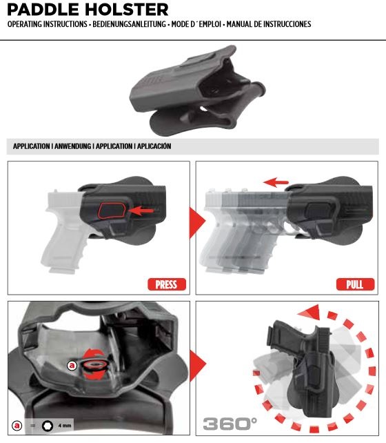 Umarex Coldre de encaixe tipo pá para Glock G19, modelo 1 - Preto